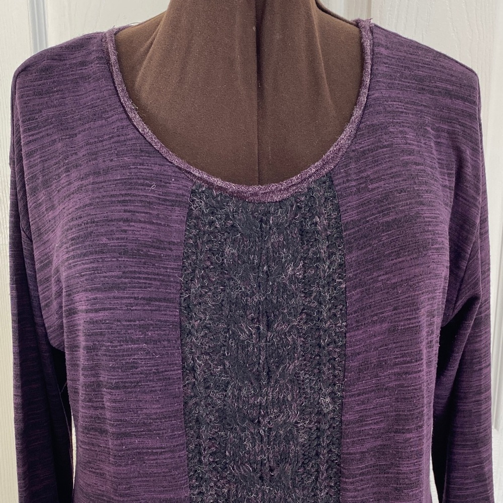 2 for $25 - Addition Elle Tunic Top w Cable Knit Panel,  1X Plus, XL 14, 16